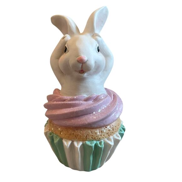 Sweet Treats Easter Cupcakes Pastel Bunny Rabbit Decor Set of 3 New - Picture 9 of 15